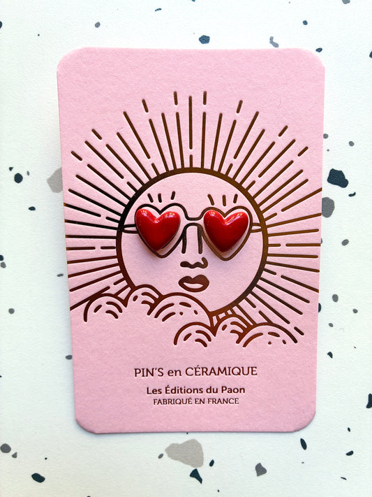 Pin’s en céramique petits cœurs sunshine rouge