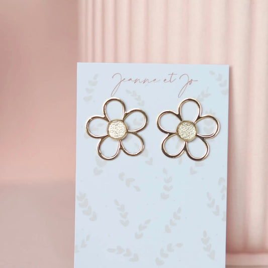 Boucles d’oreilles Noa fleurs or clair