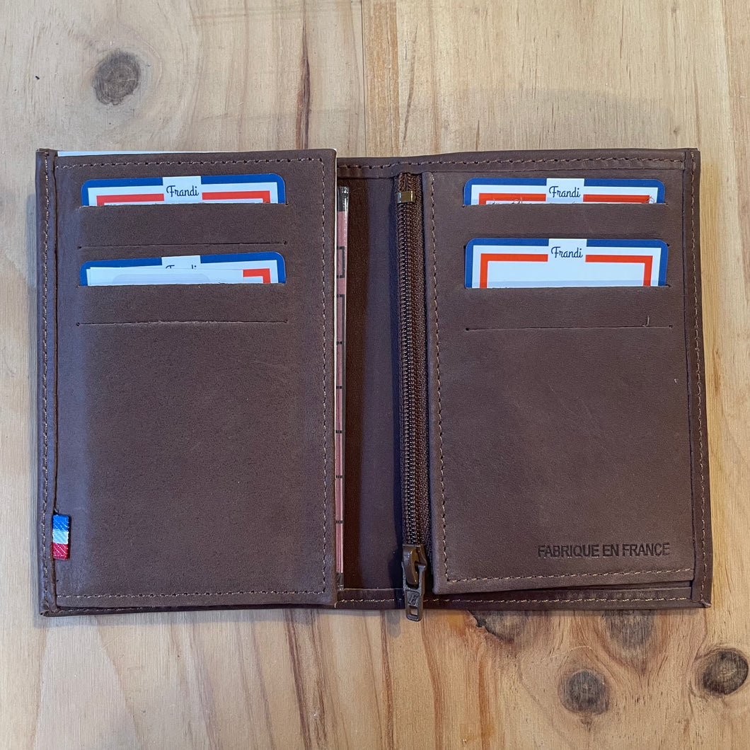 Portefeuille Junior marron lisse