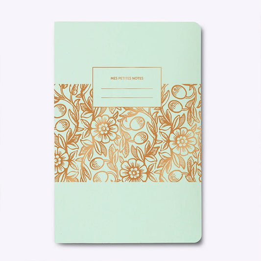 Carnet Dos Carré lino flower vert d’eau