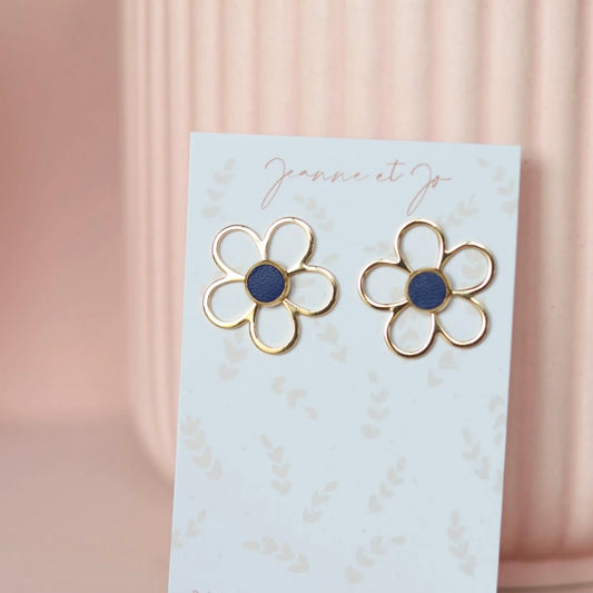 Boucles d’oreilles Noa fleurs bleu