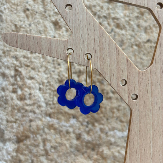 Boucles d’oreilles Flora bleu roi