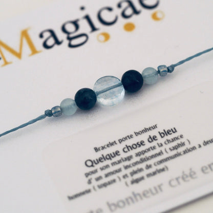 Bracelet pierres semi-précieuses (message au choix)