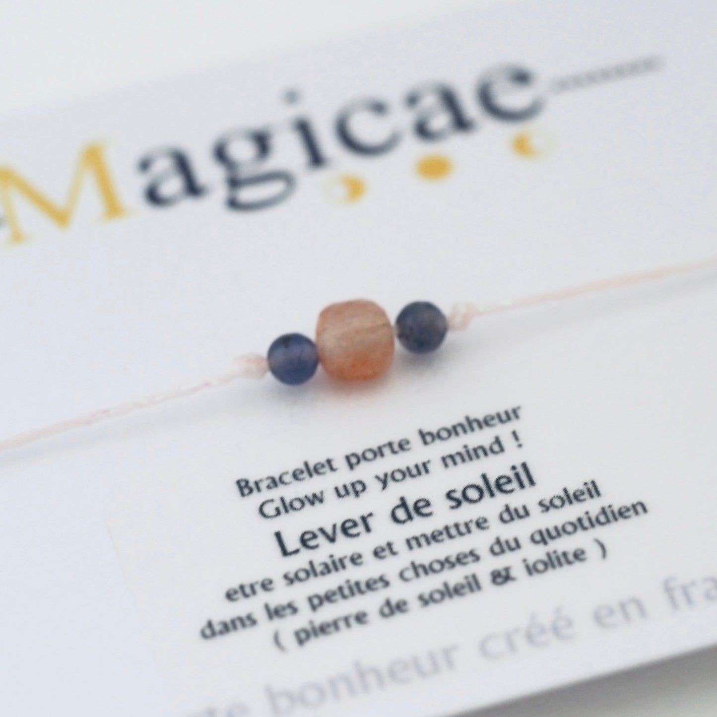 Bracelet pierres semi-précieuses (message au choix)