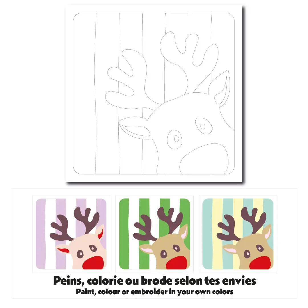 Carte créative - Renne Noël