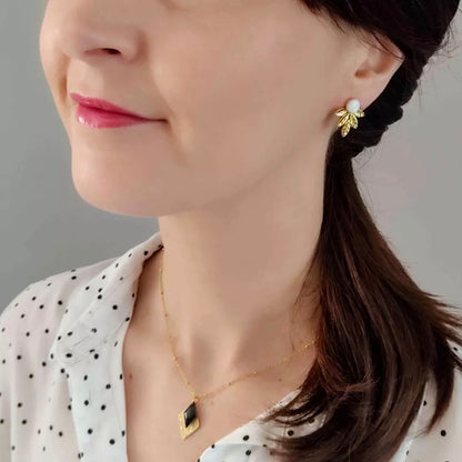 Boucles d’oreilles L’essentielle nacre blanche