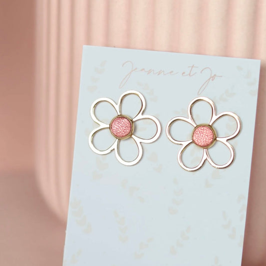 Boucles d’oreilles Noa fleurs rose