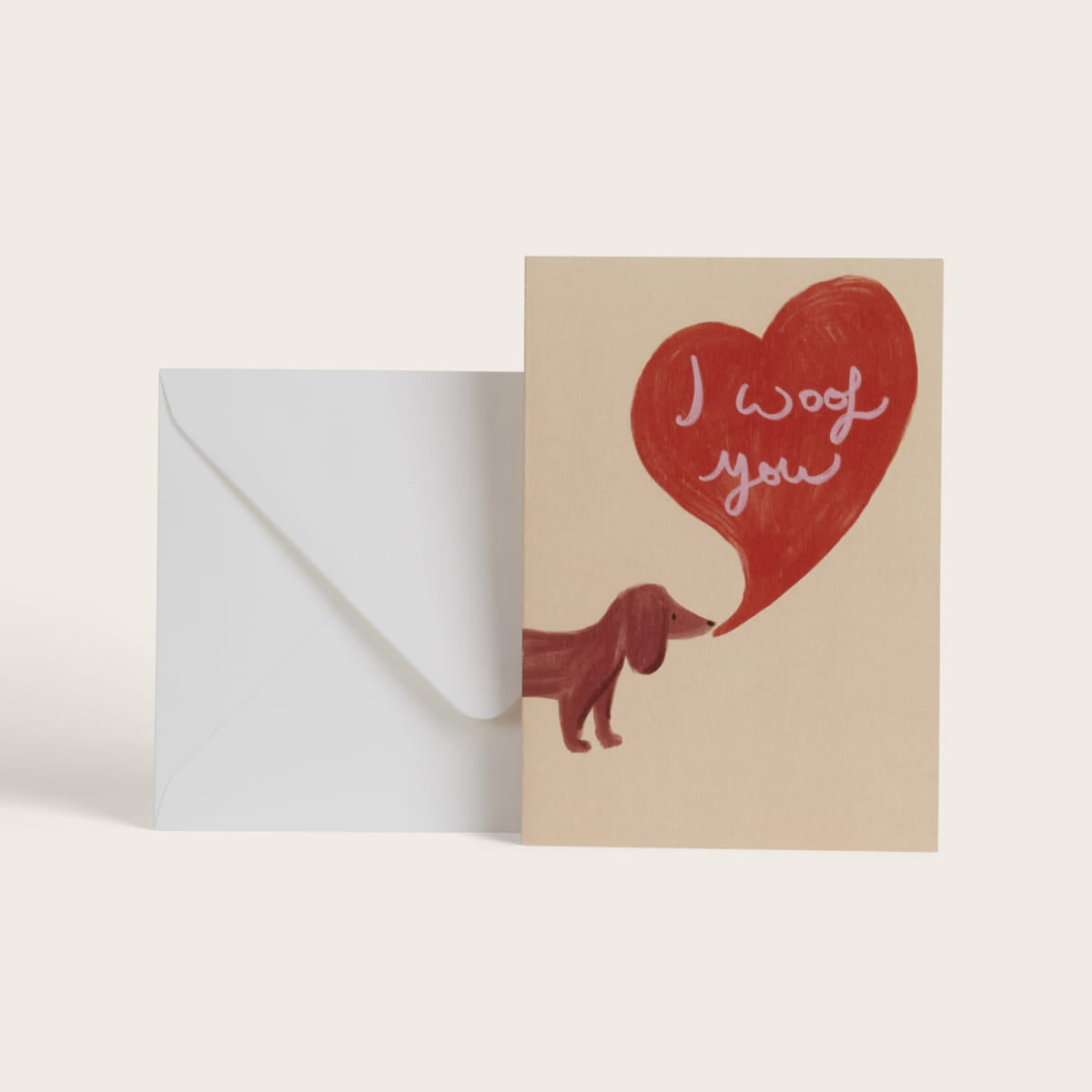 Carte double avec enveloppe - Puppy « I woof you »