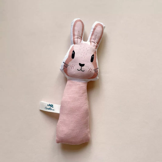 Hochet Lapin Rose Blush