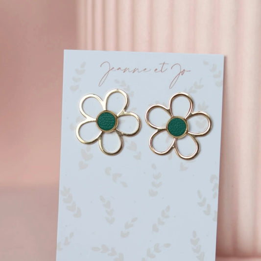 Boucles d’oreilles Noa fleurs vert