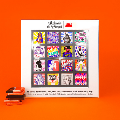 Coffret de 16 carrés de chocolat Paris