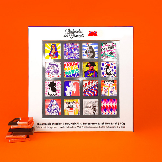 Coffret de 16 carrés de chocolat Paris