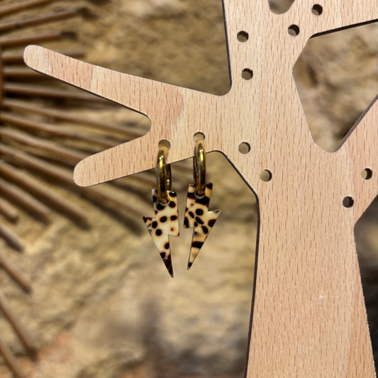 Boucles d’oreilles Éclairs moucheté crème