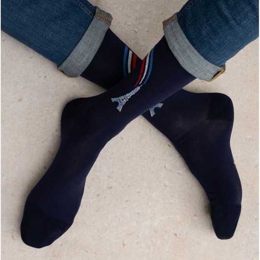 Chaussettes Tour Eiffel tricolores T39/42 / T43/46