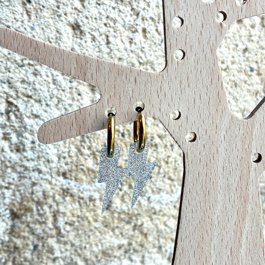 Boucles d’oreilles Éclairs argenté