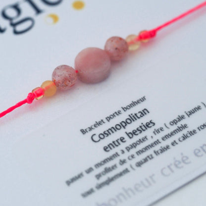 Bracelet pierres semi-précieuses (message au choix)