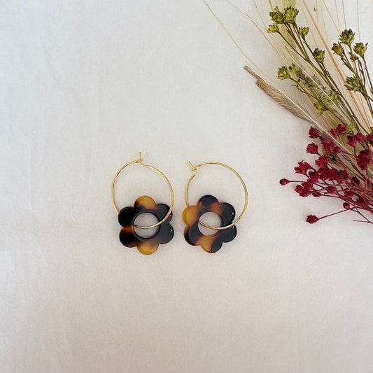 Boucles d’oreilles Flora marbré léopard
