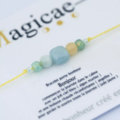 Bracelet pierres semi-précieuses (message au choix)