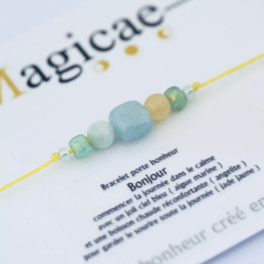 Bracelet pierres semi-précieuses (message au choix)