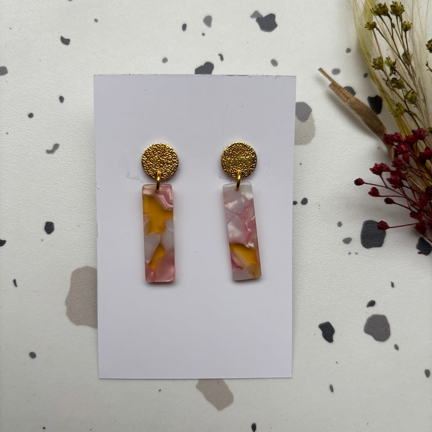 Boucles d’oreilles Charlie rose miel