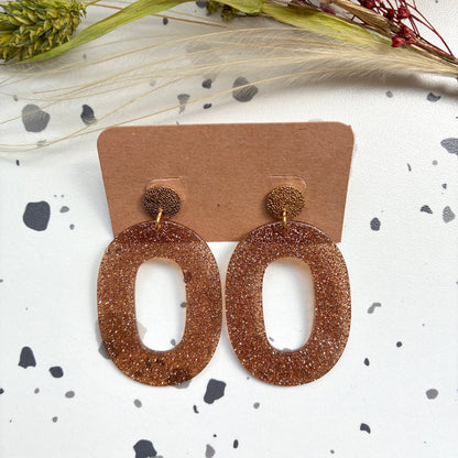 Boucles d’oreilles Alba bronze pailleté
