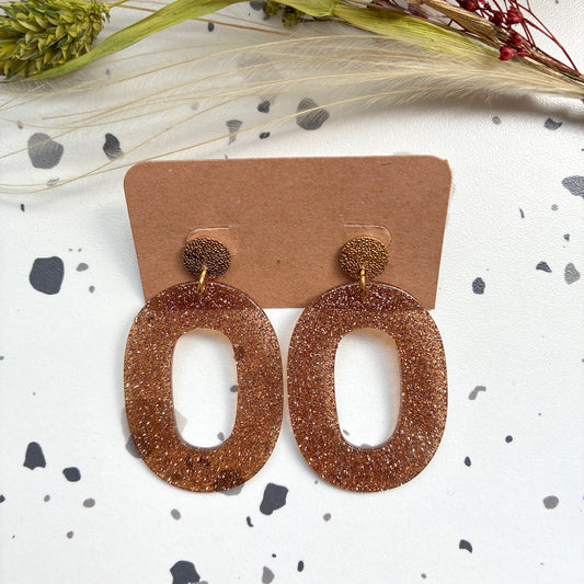 Boucles d’oreilles Alba bronze pailleté