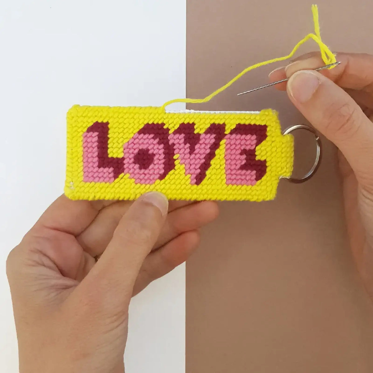 Kit de canevas porte-clés - Love you