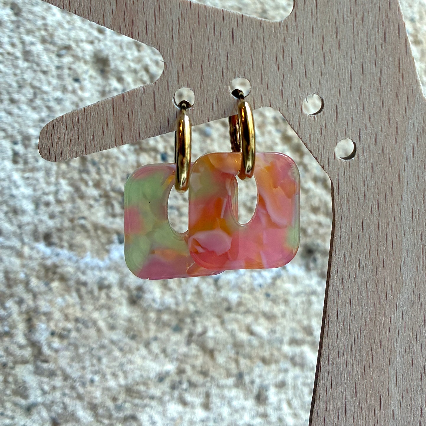 Boucles d’oreilles Candice orange/rose