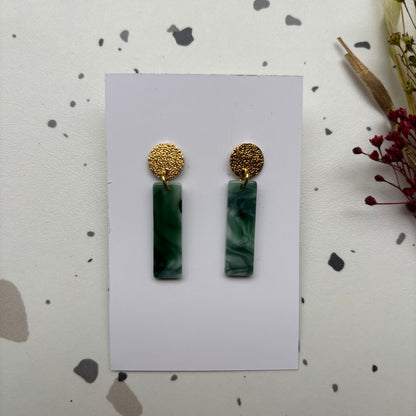 Boucles d’oreilles Charlie vertes et blanches