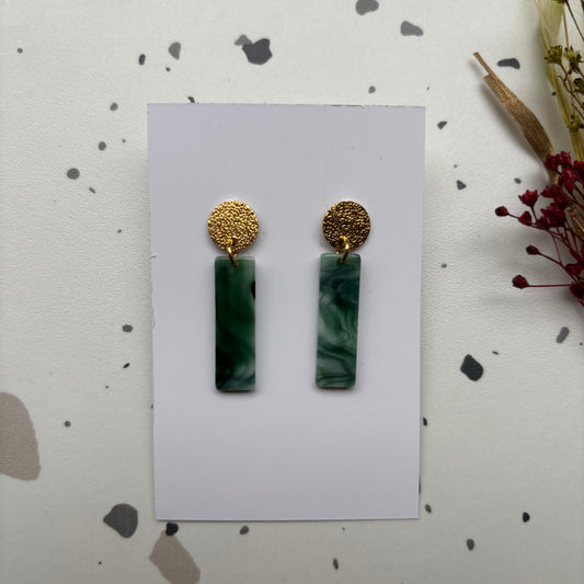 Boucles d’oreilles Charlie vertes et blanches