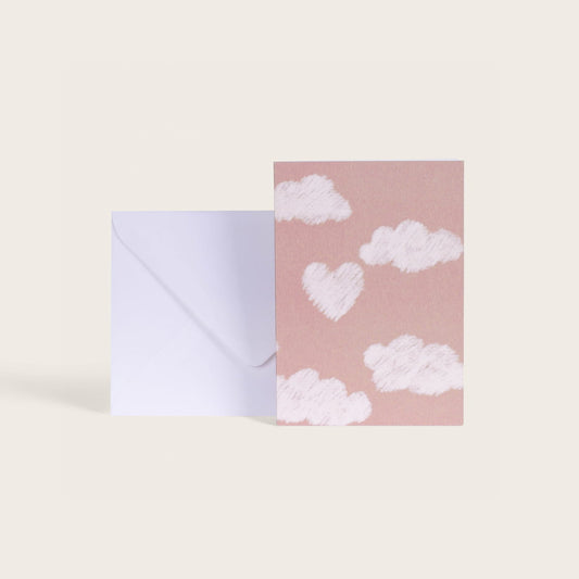 Carte double avec enveloppe - Dans les nuages