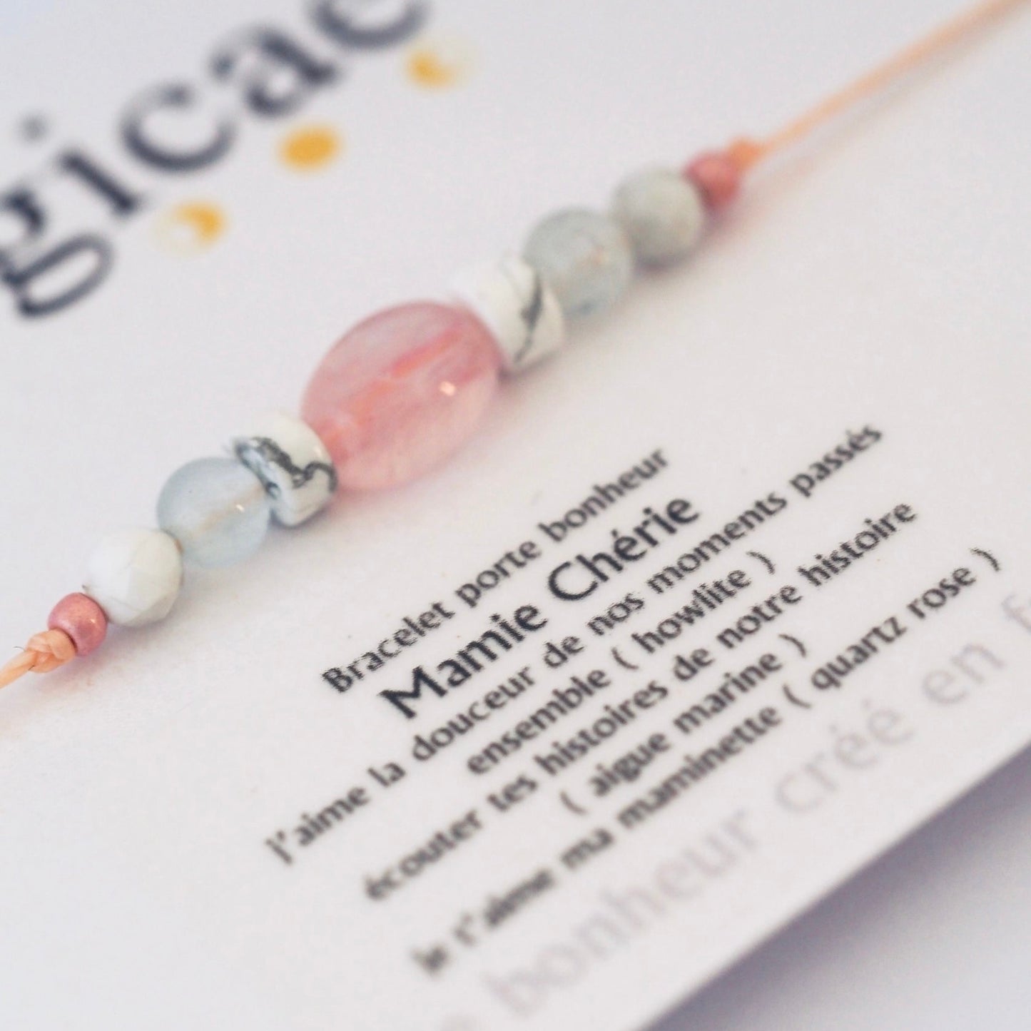Bracelet pierres semi-précieuses (message au choix)