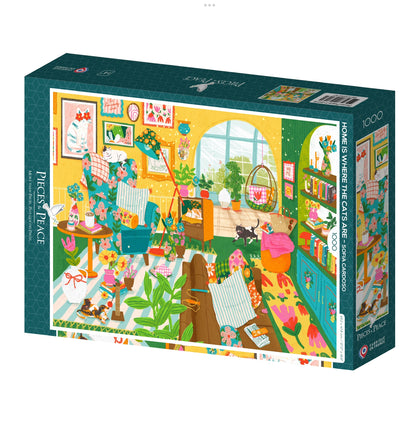 Puzzle Home is where the cats are 1000 pièces