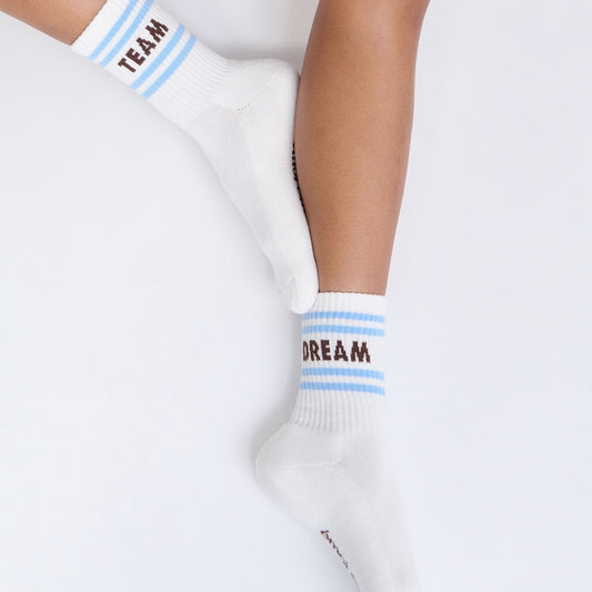 Chaussettes Dream team crème et bleu T42-46
