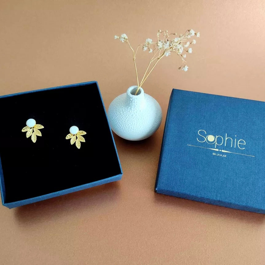 Boucles d’oreilles L’essentielle nacre blanche