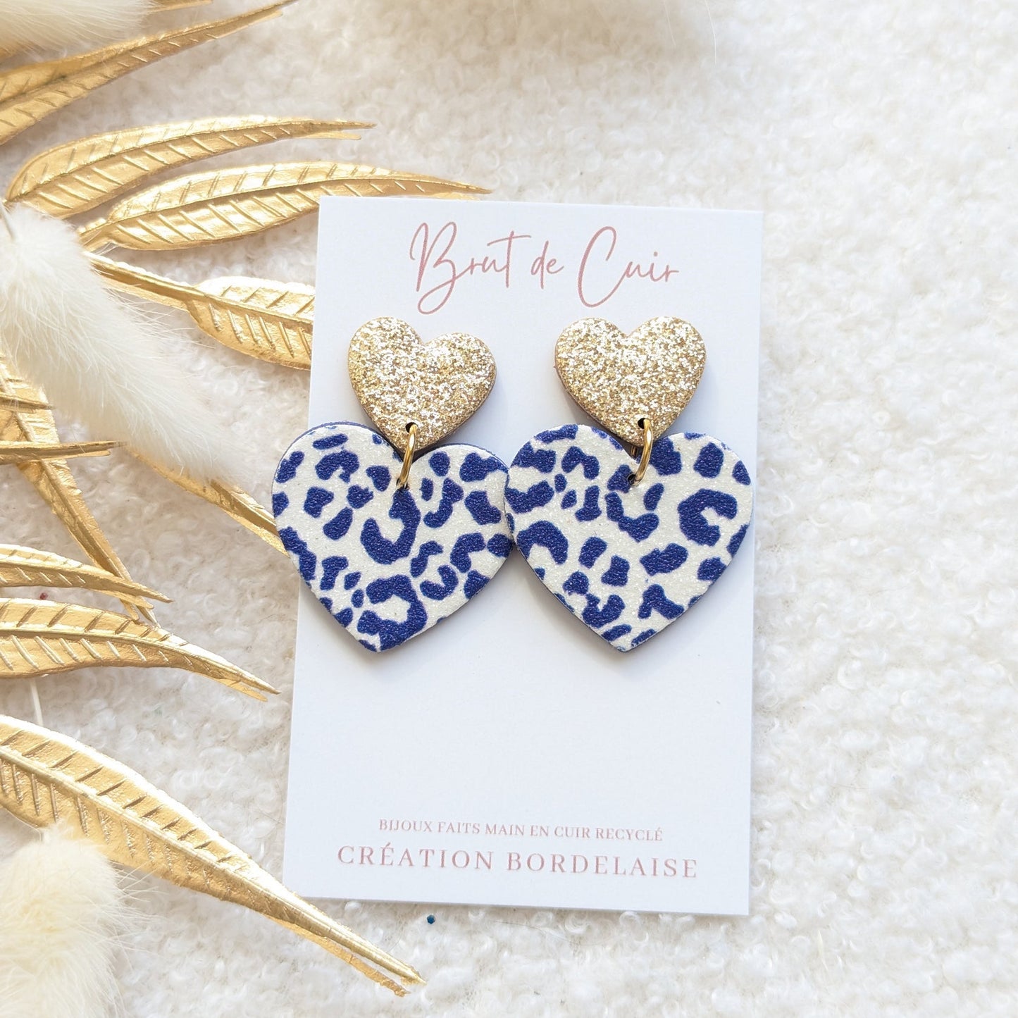 Boucles d'oreilles Belza léo bleu