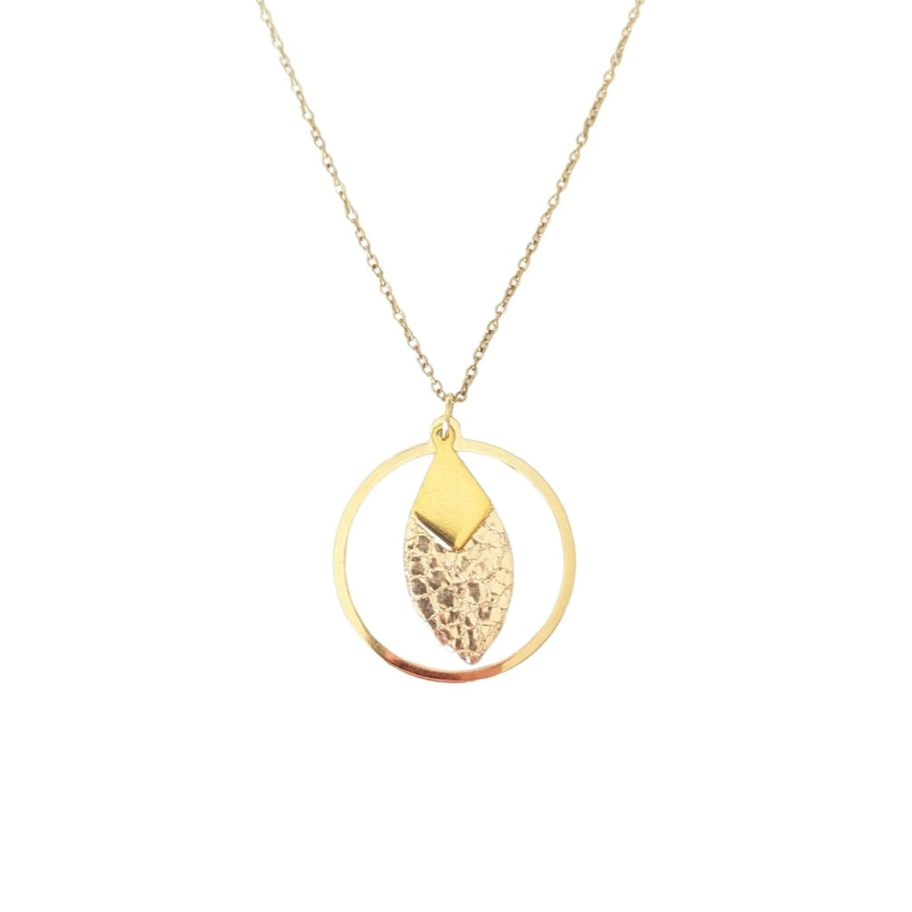 Collier Lou or rose craquelé