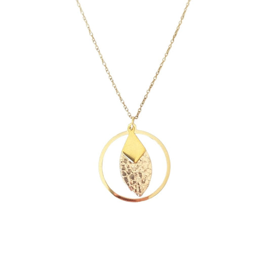 Collier Lou or rose craquelé