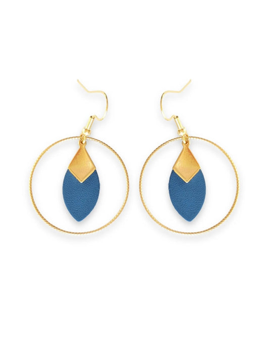 Boucles d’oreilles Lou bleu mat