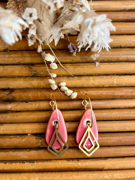 Boucles d'oreilles en céramique larme terra