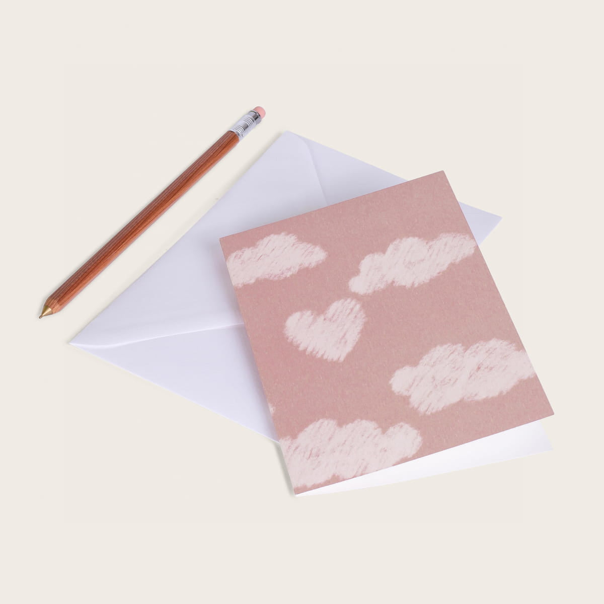 Carte double avec enveloppe - Dans les nuages