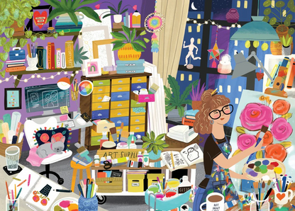 Puzzle My happy place is in the art studio 1000 pièces