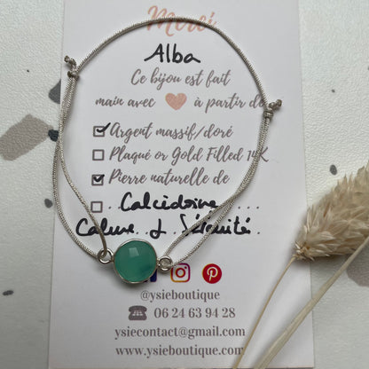 Bracelet Alba Argenté avec pierres semi-précieuses