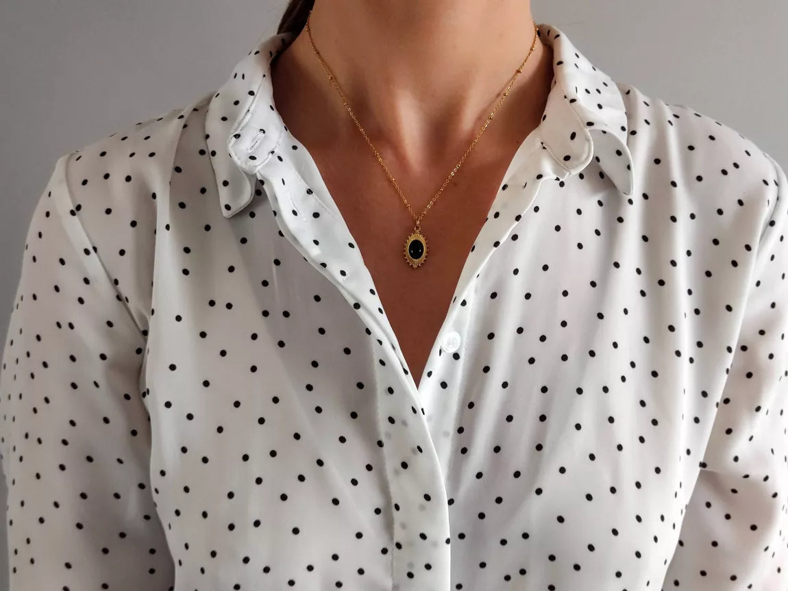 Collier La passionnée agate noir