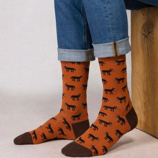 Chaussettes Loups orange T43/46