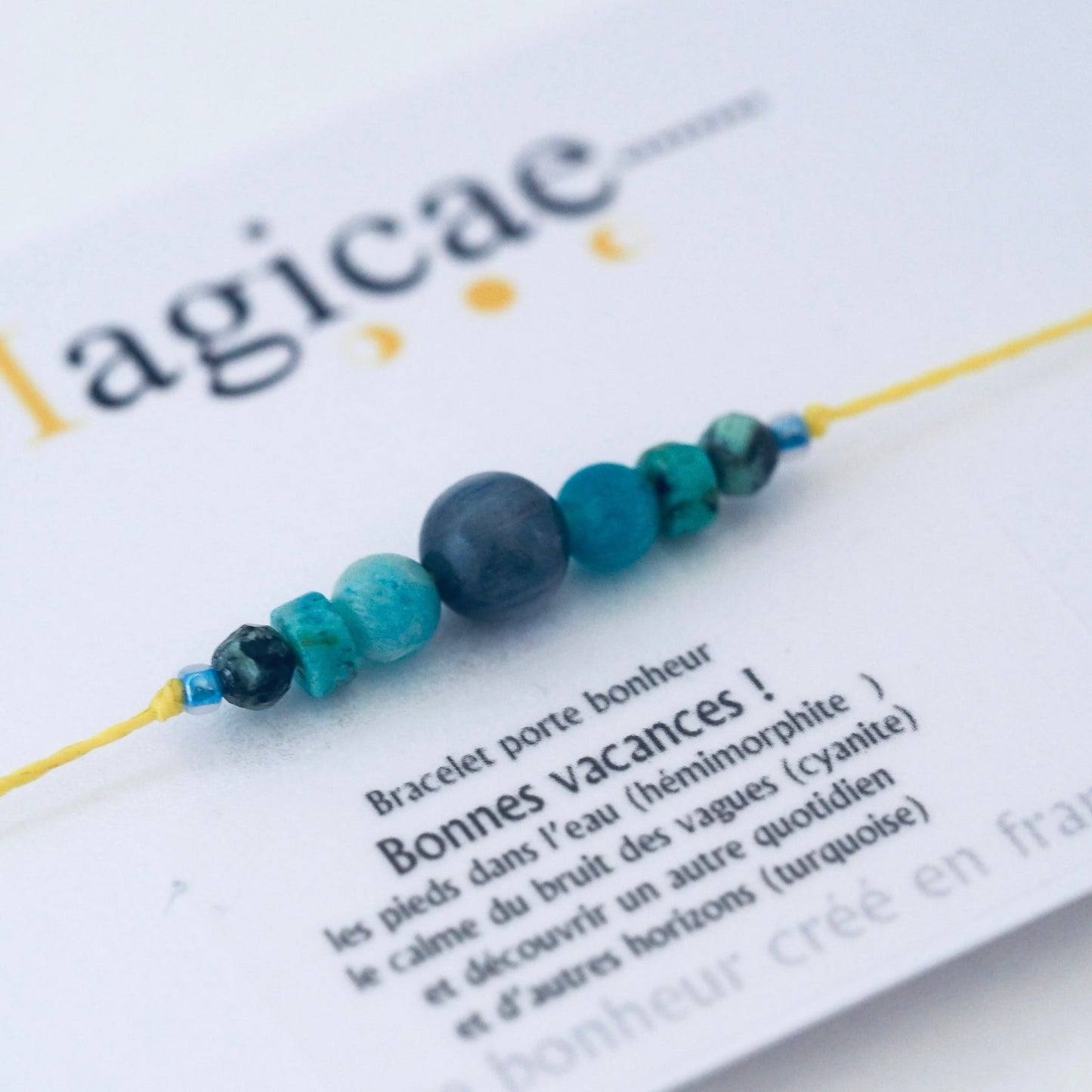 Bracelet pierres semi-précieuses (message au choix)