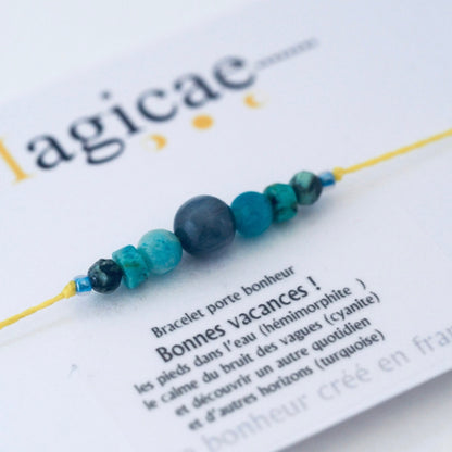 Bracelet pierres semi-précieuses (message au choix)