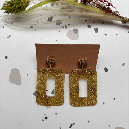 Boucles d’oreilles Carla dorées paillettées