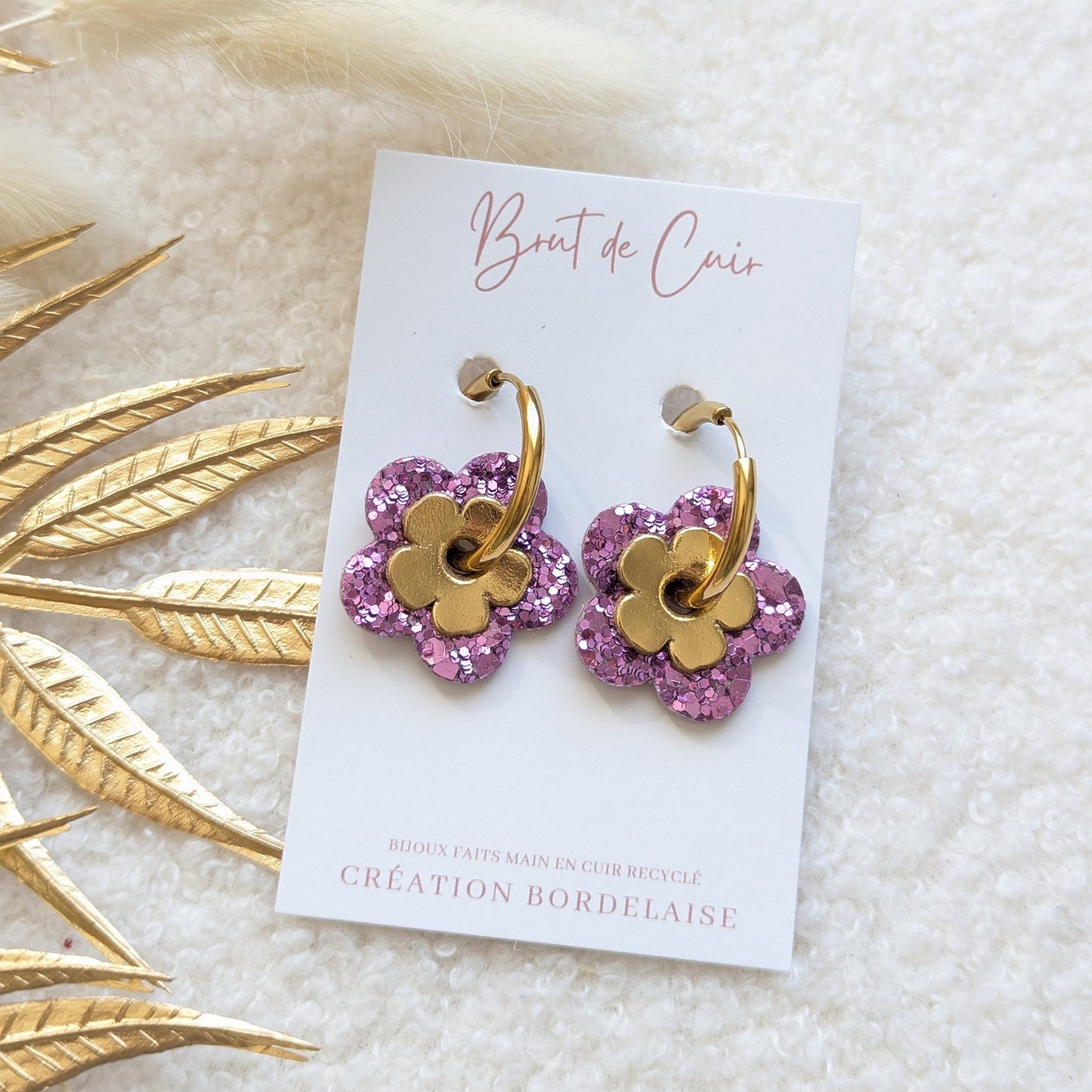 Boucles d'oreilles Flo parme