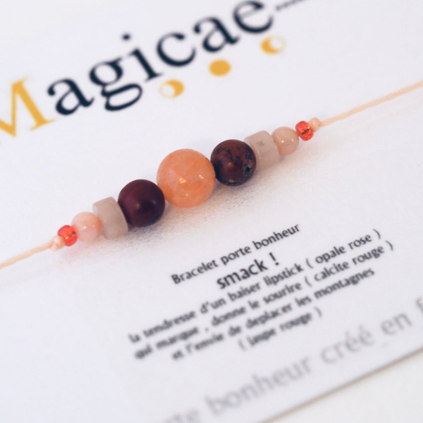 Bracelet pierres semi-précieuses (message au choix)
